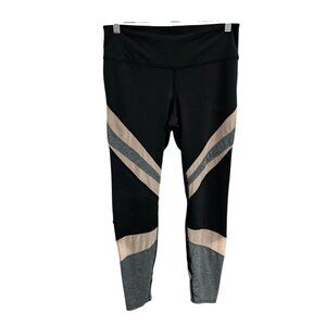 H&M Sport Womens Black and Gray Colorblock Athletic Leggings SZ Large